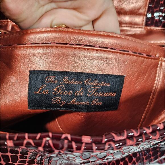⚡️SALE! La Gioe d Toscana by Sharon Gioe Burgundy Leather Purse - Picture 11 of 11